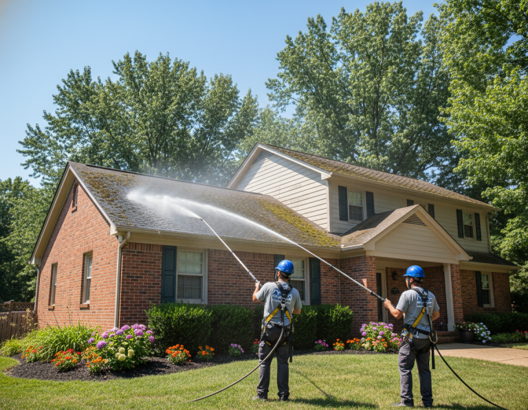 Roof Cleaning for Asbestos Cement Roofs in Westerville