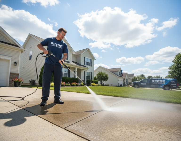Pressure Washing Garage Floors in Westerville